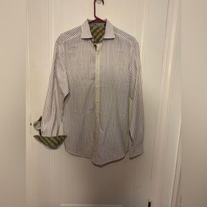 Green and Purple Striped Robert Graham Shirt